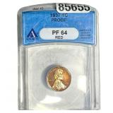1937 Wheat Cent ANACS PF64 Red
