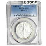 1917-D Walking Liberty Half Dollar PCGS AU53 Obver
