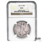 1921-D Walking Liberty Half Dollar NGC VG8