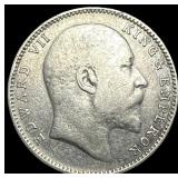 1907 British India Edward VII Silver 1 Rupee NEARL