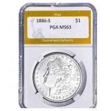 1886-S Morgan Silver Dollar PGA MS63