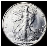 1945-S Silver Walking Liberty Half Dollar GEM BU