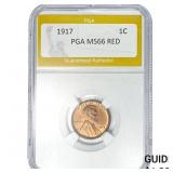 1917 Wheat Cent PGA MS66 RED