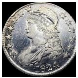 1824 Capped Bust Half Dollar ABOUT  UNCIRCULATED