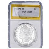 1878-CC Morgan Silver Dollar PGA MS63