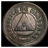 1889 Honduras Copper 1 Cent CHOICE AU