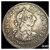 1775 Colonial Spain Silver 1/2 Reale CLOSELY UNCIR