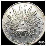 1896 Mexico Silver 8 Reales Punchmarked CLOSELY UN