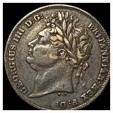 1824 Great Britain King George IV Silver 6 Pence C