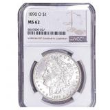 1890-O Morgan Silver Dollar NGC MS62