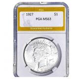 1927 Silver Peace Dollar PGA MS63