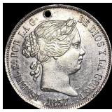 1857 Spain Silver 4 Reales CLOSELY UNCIRCULATED