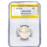 1975-D Jefferson Nickel PGA AU58 Off-Center Error