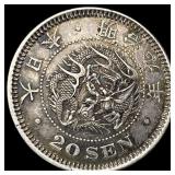 1876 Japan 20 Sen CLOSELY UNCIRCULATED