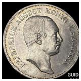 1907 Saxony Silver 5 Marks HIGH GRADE