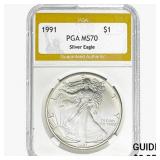 1991 American Silver Eagle PGA MS70