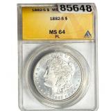 1882-S Morgan Silver Dollar ANACS MS64 PL