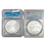 [2 Coins] 2015-2016 Silver Eagle ICG/PCGS MS69-70