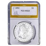 1892 Morgan Silver Dollar PGA MS63