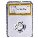 1871 Seated Liberty Half Dime PGA PR64 CAM