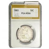 1883 Seated Liberty Half Dollar PGA MS66