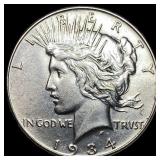 1934 Silver Peace Dollar CHOICE AU