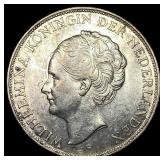1937 Netherlands SIlver 2 1/2 Gulden CLOSELY UNCIR