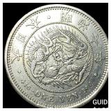 1874 Japan Silver 1 Yen, , Low Mintage, 942,006 Mi