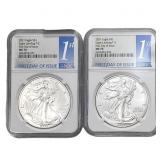 [2 Coins] 2021 Silver Eagle NGC MS70