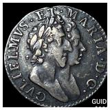 1689 Great Britian Silver 3 Pence CLOSELY UNCIRCUL