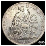 1884 Peru Silver 1 Sol HIGH GRADE