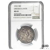1918 Illinois Half Dollar NGC MS65