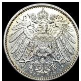 1915 Germany Silver 1 Mark CHOICE AU