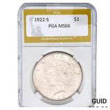 1922-S Silver Peace Dollar PGA MS66