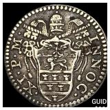 1676 Papal States Innocent XI Silver Grosso UNCIRC
