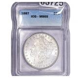1887 Morgan Silver Dollar ICG MS65