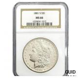 1881-S Morgan Silver Dollar NGC MS66