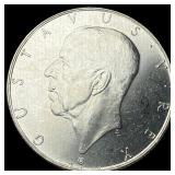 1938 Sweden Silver 2 Kroner UNCIRCULATED