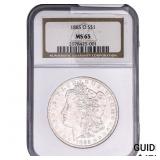 1885-O Morgan Silver Dollar NGC MS65