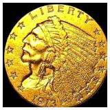 1913 Indian Head Gold $2.50 Quarter Eagle CLOSELY