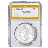 1884-CC Morgan Silver Dollar PGA MS63