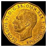 1944 Great Britain George VI Copper 3 Pence UNCIRC