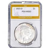 1923-D Silver Peace Dollar PGA MS63