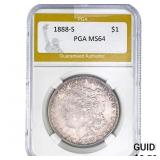 1888-S Morgan Silver Dollar PGA MS64