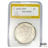 1878 7/8TF Morgan Silver Dollar PGA MS65