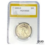 1945-D Walking Liberty Half Dollar PGA MS66