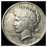 1921 Silver Peace Dollar NEARLY UNCIRCULATED