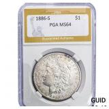 1886-S Morgan Silver Dollar PGA MS64