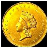 1855 Gold $1 Indian Princess Head Type 2 CLOSELY U