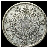 1907 Japan SIlver 20 Sen CLOSELY UNCIRCULATED